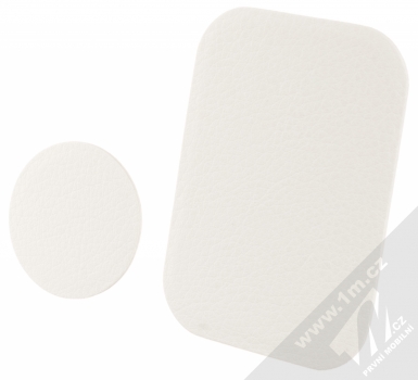 1Mcz BFMCHWL Badge univerzální kovové plíšky s koženou vrstvou pro podporu magnetických držáků bílá (white)