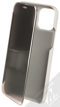 1Mcz Clear View flipové pouzdro pro Apple iPhone 12, iPhone 12 Pro stříbrná (silver)