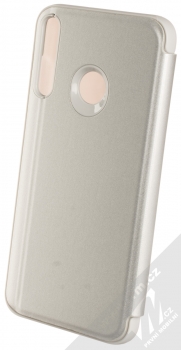 1Mcz Clear View flipové pouzdro pro Huawei P40 Lite E stříbrná (silver) zezadu