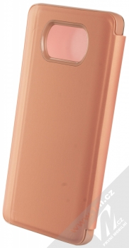 1Mcz Clear View flipové pouzdro pro Xiaomi Poco X3 NFC, Poco X3 Pro růžová (pink) zezadu
