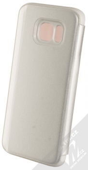 1Mcz Clear View flipové pouzdro pro Samsung Galaxy S7 Edge stříbrná (silver) zezadu