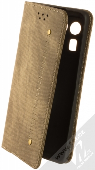 1Mcz Denim Cheeks Book flipové pouzdro pro Xiaomi Mi 11 Ultra hnědá (brown)