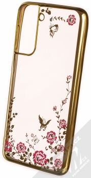 1Mcz Diamond Flower TPU ochranný kryt pro Samsung Galaxy S21 zlatá (gold)
