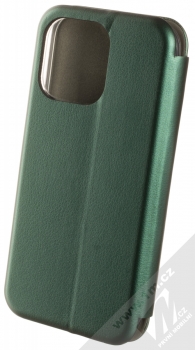 1Mcz Elegance Book flipové pouzdro pro Apple iPhone 13 Pro tmavě zelená (dark green) zezadu