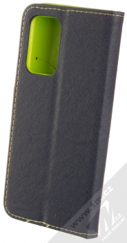 1Mcz Fancy Book flipové pouzdro pro Oppo A94 5G, F19 Pro Plus 5G, Reno5 Z modrá limetkově zelená (blue lime) zezadu