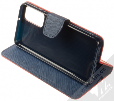 1Mcz Fancy Book flipové pouzdro pro Samsung Galaxy M23 5G červená modrá (red blue) stojánek