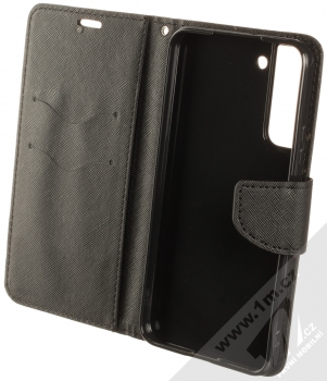 1Mcz Fancy Book flipové pouzdro pro Samsung Galaxy S22 Plus 5G černá (black) otevřené