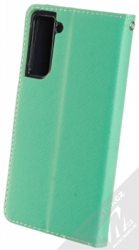 1Mcz Fancy Book flipové pouzdro pro Samsung Galaxy S21 mátově zelená modrá (mint blue) zezadu