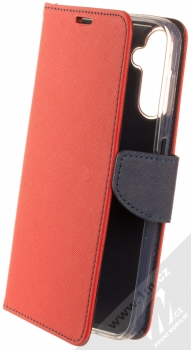 1Mcz Fancy-CY Book flipové pouzdro pro Samsung Galaxy A14, Galaxy A14 5G červená modrá (red blue)