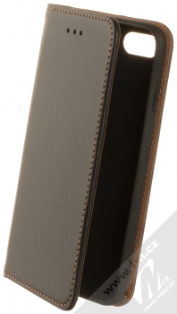 1Mcz Genuine Leather Book flipové pouzdro pro Apple iPhone 7, iPhone 8, iPhone SE (2020), iPhone SE (2022) černá (black)