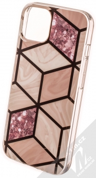 1Mcz Geometric Marble Cover ochranný kryt pro Apple iPhone 13 růžově zlatá (rose gold)