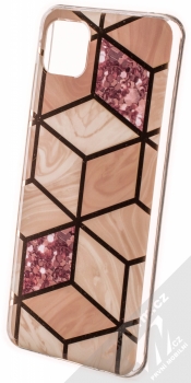 1Mcz Geometric Marble Cover ochranný kryt pro Samsung Galaxy A22 5G růžově zlatá (rose gold)