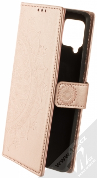 1Mcz Glyptic Mandala 1 Book flipové pouzdro pro Samsung Galaxy A42 5G růžově zlatá (rose gold)