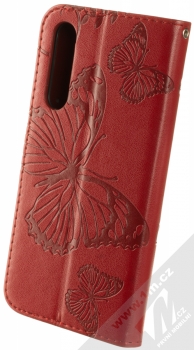 1Mcz GlypticaL Roj motýlů 1 Book flipové pouzdro pro Huawei P30 červená (red) zezadu