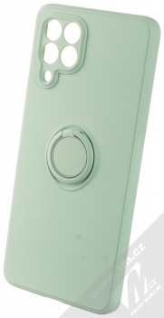 1Mcz Grip Ring Skinny ochranný kryt s držákem na prst pro Samsung Galaxy M53 5G mátově zelená (mint green)