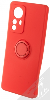 1Mcz Grip Ring Skinny ochranný kryt s držákem na prst pro Xiaomi 12 Pro červená (red)