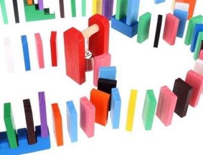1Mcz GUF-3523 Dřevěné domino barevné 1080 ks vícebarevné (multicolored)