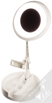 1Mcz JM-T1 selfie stativ se světelným kruhem a kosmetickým zrcátkem bílá (white)