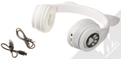 1Mcz JST-B39M Bluetooth stereo sluchátka s oušky a světelnými efekty bílá (white) balení