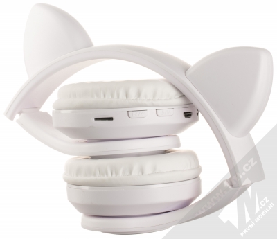 1Mcz JST-B39M Bluetooth stereo sluchátka s oušky a světelnými efekty bílá (white) složené zezadu