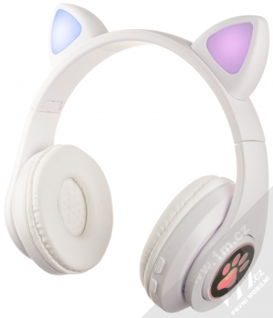1Mcz JST-B39M Bluetooth stereo sluchátka s oušky a světelnými efekty bílá (white) zepředu
