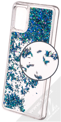 1Mcz Liquid Diamond Sparkle ochranný kryt s přesýpacím efektem třpytek pro Samsung Galaxy A51 tyrkysová (turquoise)