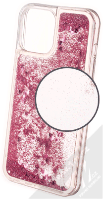 1Mcz Liquid Heart Sparkle ochranný kryt s přesýpacím efektem třpytek pro Apple iPhone 13 Pro Max světle růžová (light pink)