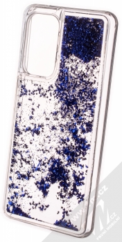 1Mcz Liquid Hexagon Sparkle ochranný kryt s přesýpacím efektem třpytek pro Samsung Galaxy A53 5G modrá (blue) zezadu