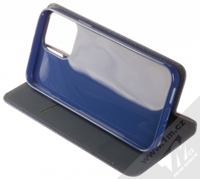1Mcz Magnet Book Color flipové pouzdro pro Apple iPhone 13 Pro Max tmavě modrá (dark blue) stojánek
