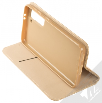 1Mcz Magnet Book Color flipové pouzdro pro Samsung Galaxy S21 zlatá (gold) stojánek