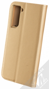 1Mcz Magnet Book Color flipové pouzdro pro Samsung Galaxy S21 zlatá (gold) zezadu