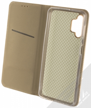 1Mcz Magnet Book flipové pouzdro pro Samsung Galaxy A32 5G zlatá (gold) otevřené