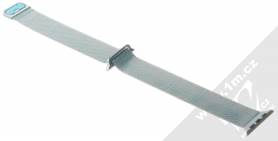 1Mcz Milanese magnetický řemínek z leštěného kovu pro Apple Watch 38mm, Watch 40mm, Watch 41mm modrá (blue) rozepnuté zezadu