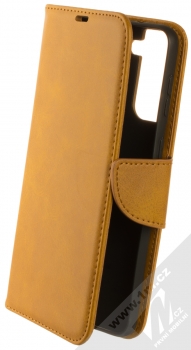 1Mcz Porter Book flipové pouzdro pro Samsung Galaxy S21 Plus okrově hnědá (ochre brown)
