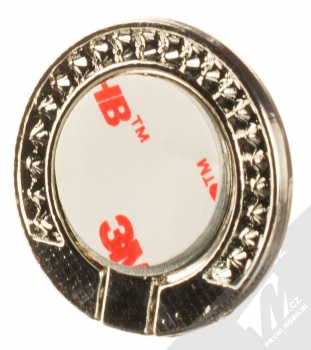 1Mcz Ring Brož kvítko držák na prst stříbrná bílá (silver white) zezadu