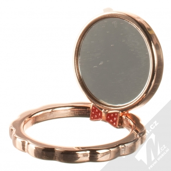 1Mcz Ring Kruh s mašlí držák na prst růžově zlatá (rose gold) držák