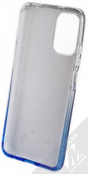 1Mcz Shining Duo TPU třpytivý ochranný kryt pro Xiaomi Redmi Note 10, Redmi Note 10S stříbrná modrá (silver blue) zepředu
