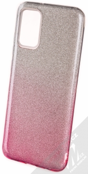 1Mcz Shining Duo TPU třpytivý ochranný kryt pro Samsung Galaxy A02s stříbrná růžová (silver pink)