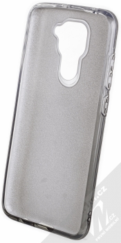 1Mcz Shining Duo TPU třpytivý ochranný kryt pro Xiaomi Redmi Note 9 stříbrná černá (silver black) zepředu