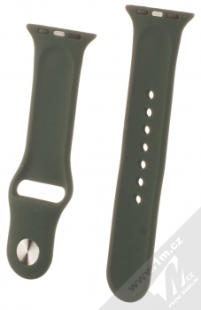 1Mcz Silikonový sportovní řemínek pro Apple Watch 38mm, Watch 40mm mechově zelená (moss green) zezadu