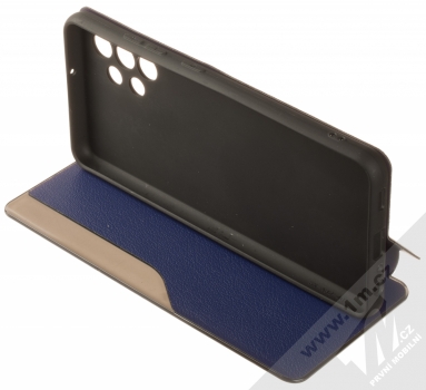 1Mcz Smart View TPU flipové pouzdro pro Samsung Galaxy A32 tmavě modrá (dark blue) stojánek
