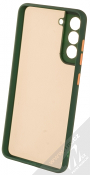 1Mcz Solid Bumper ochranný kryt pro Samsung Galaxy S21 FE tmavě zelená (dark green) zepředu
