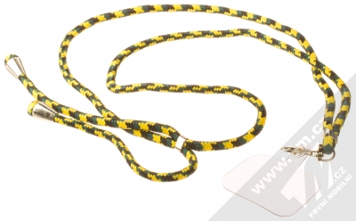 1Mcz Swing-S univerzální šňůrka délky až 74cm na krk s podložkou pod ochranný kryt černá žlutá zelená (black yellow green) komplet