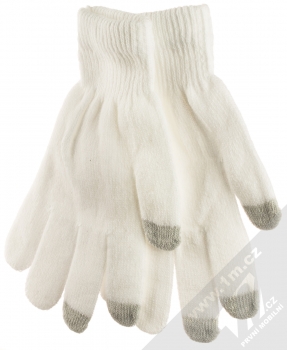 1Mcz Touch Gloves Basic pletené rukavice pro kapacitní dotykový displej bílá (white)