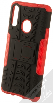 1Mcz Tread Stand odolný ochranný kryt se stojánkem pro Samsung Galaxy A20s červená černá (red black)