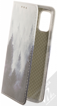 1Mcz Trendy Book Temný les v mlze 1 flipové pouzdro pro Samsung Galaxy A41 šedá (grey)