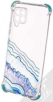 1Mcz Trendy Vodomalba Anti-Shock Skinny TPU ochranný kryt pro Samsung Galaxy A42 5G průhledná modrá (transparent blue)