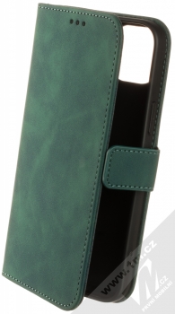 1Mcz Velvet Book flipové pouzdro pro Apple iPhone 14 Plus tmavě zelená (dark green)