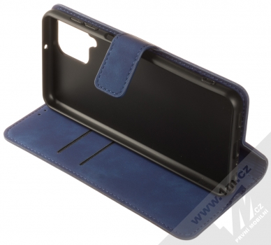 1Mcz Velvet Book flipové pouzdro pro Samsung Galaxy A22 tmavě modrá (dark blue) stojánek