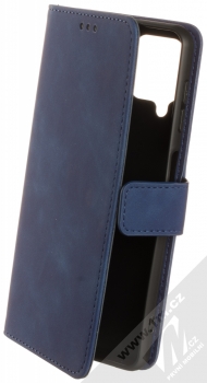 1Mcz Velvet Book flipové pouzdro pro Samsung Galaxy A22 tmavě modrá (dark blue)